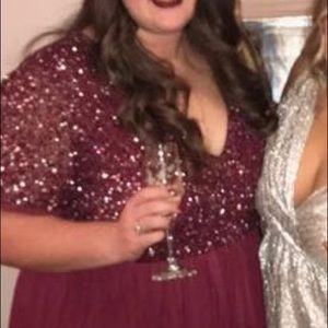 Sequin formal dress with tulle skirt